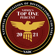 National Association of Distinguished Counsel | Nation's Top One Percent 2021 | NADC
