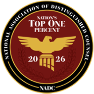 Nations Top One Percent, 2026 - National Association of Distinguished Counsel, NADC